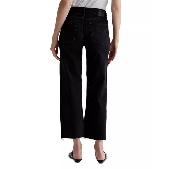 225$ AG Adriano Goldschmied Saige Wide Leg Crop Jeans Mid Rise Size 30 Charcoal - Picture 3 of 4